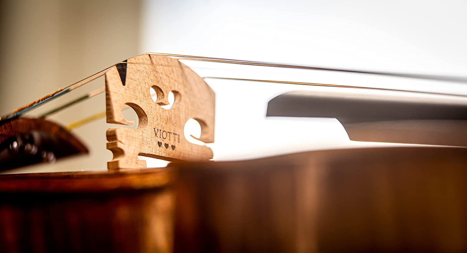 Violin Bridge 4/4: Finer Grade Solid Maple Violin Bridge, Pre-Cut & Pre-Fitted t