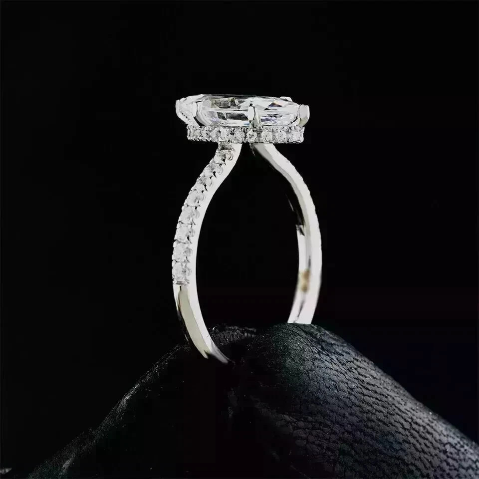 Marquise Cut 3.10 Ct Moissanite Prong Setting Wedding Engagement Ring