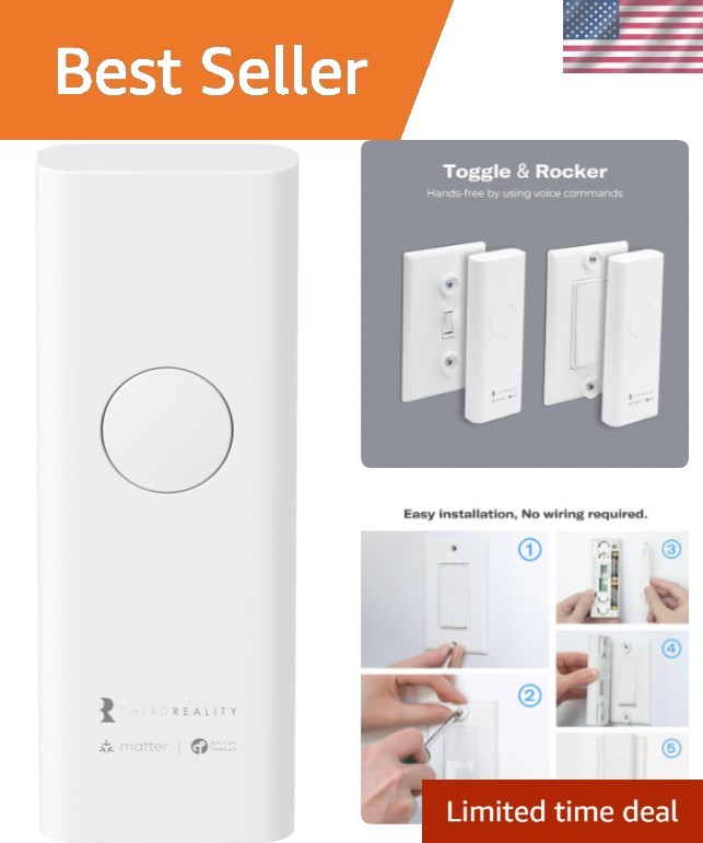 Smart Switch MT1, Matter Over Thread, Retrofit for Toggle/Rocker Switches, No...