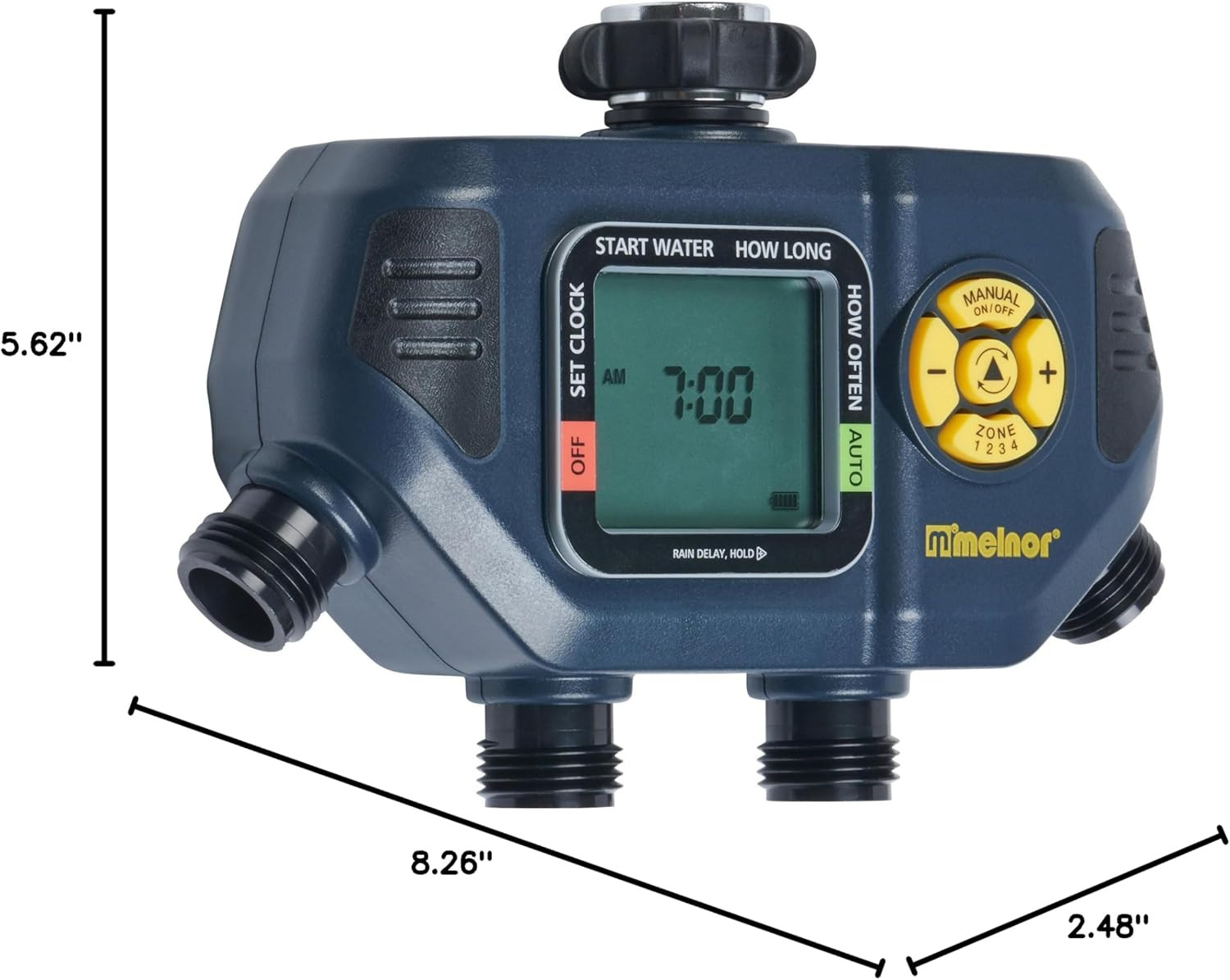 4 Zone Digital Timer - Black & Yellow, Perfect for Home & Garden Use
