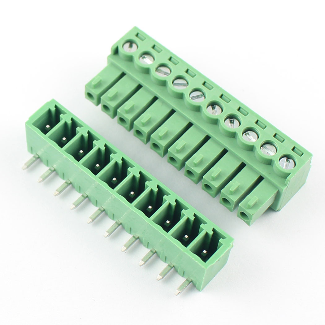 50Pcs 3.5mm 10 Pin Way Right Angle Screw Terminal Block Pluggable Connector