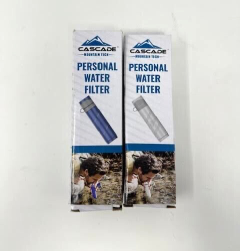 * CASCADE * PERSONAL WATER FILTER ' LOT OF 2 ' (1) BLUE, (1) GRAY 'CHEMICAL FREE