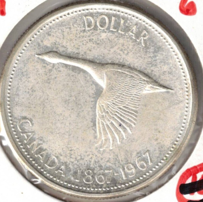 1967 Canadian Silver Uncirculated QEII & Goose One Dollar Coin! #3