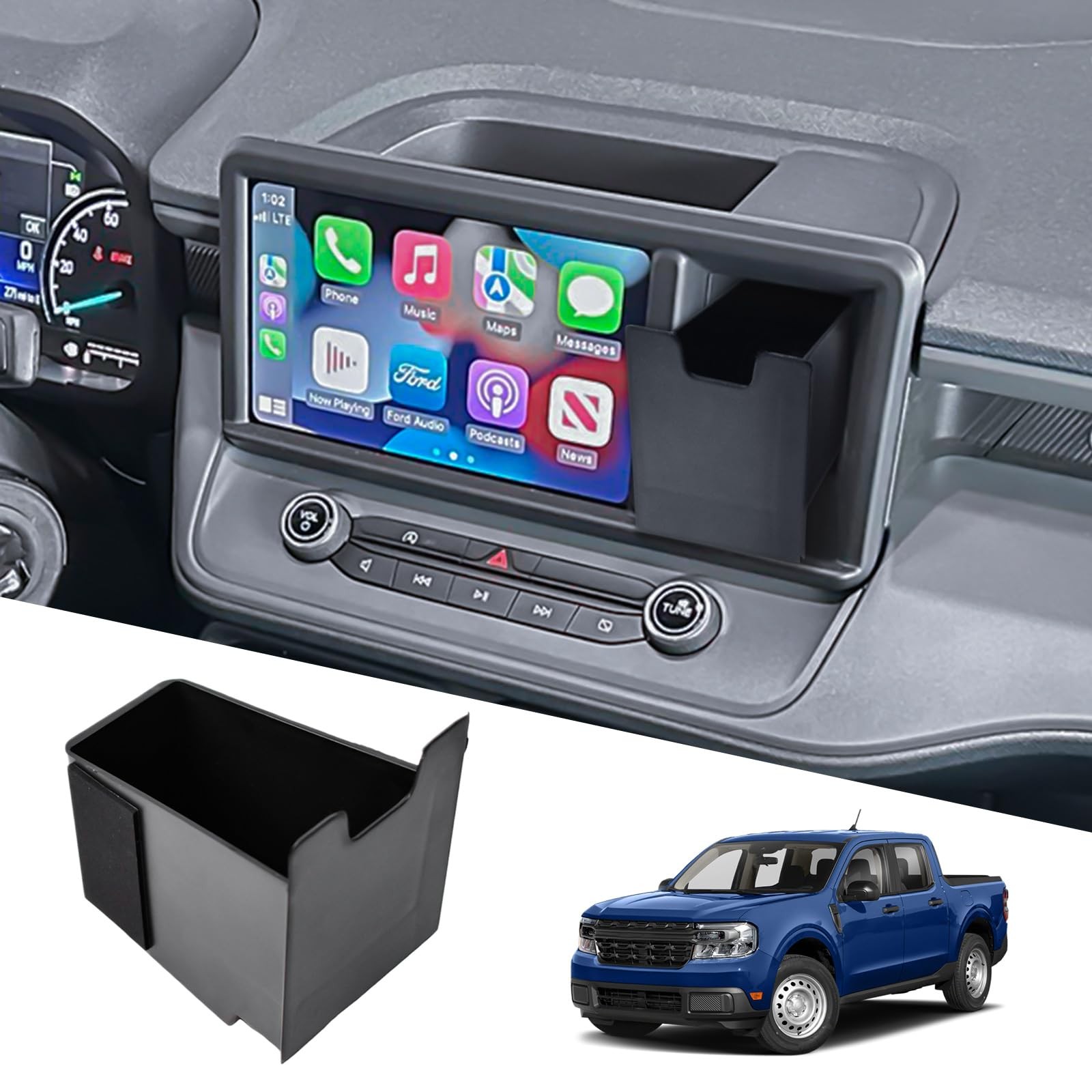 Dashboard Organizer Drawer Compatible with 2022 2023 2024 Ford Maverick Inter...