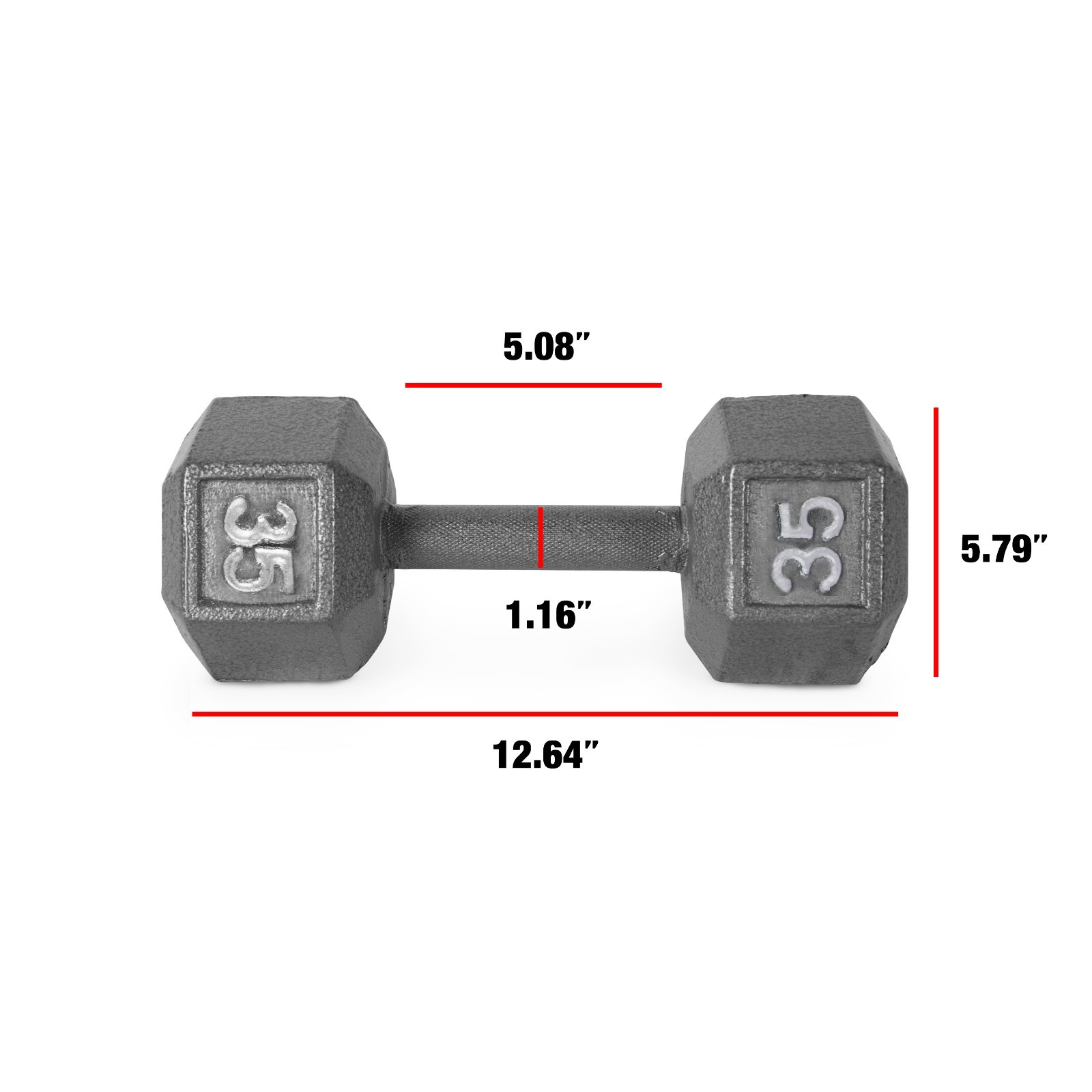 CAP Barbell 35lb Cast Iron Hex Dumbbell, Single