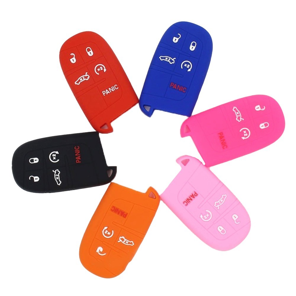 Waterproof Silicone Skin Case for Dodge/For for chrysler 5 Button for smart Key