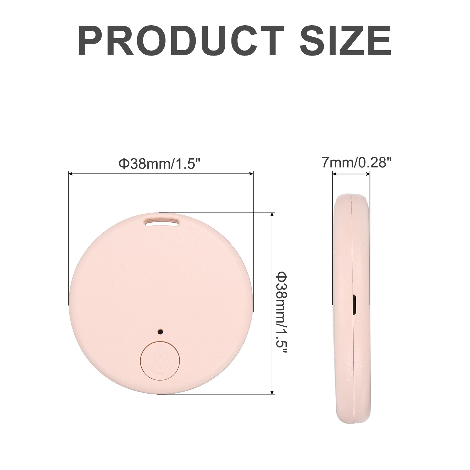 Bluetooth Tracker (for IOS) GPS Tracker Pink Round