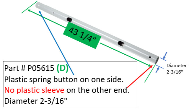 Bestway Horizontal Rail D P05615 Power Steel - (Gray) NEW!