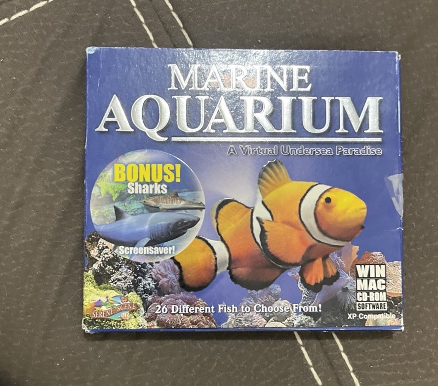 MARINE AQUARIUM V2.0 : Virtual Undersea Paradise WIN/MAC CD-ROM ~ Bonus Shark's