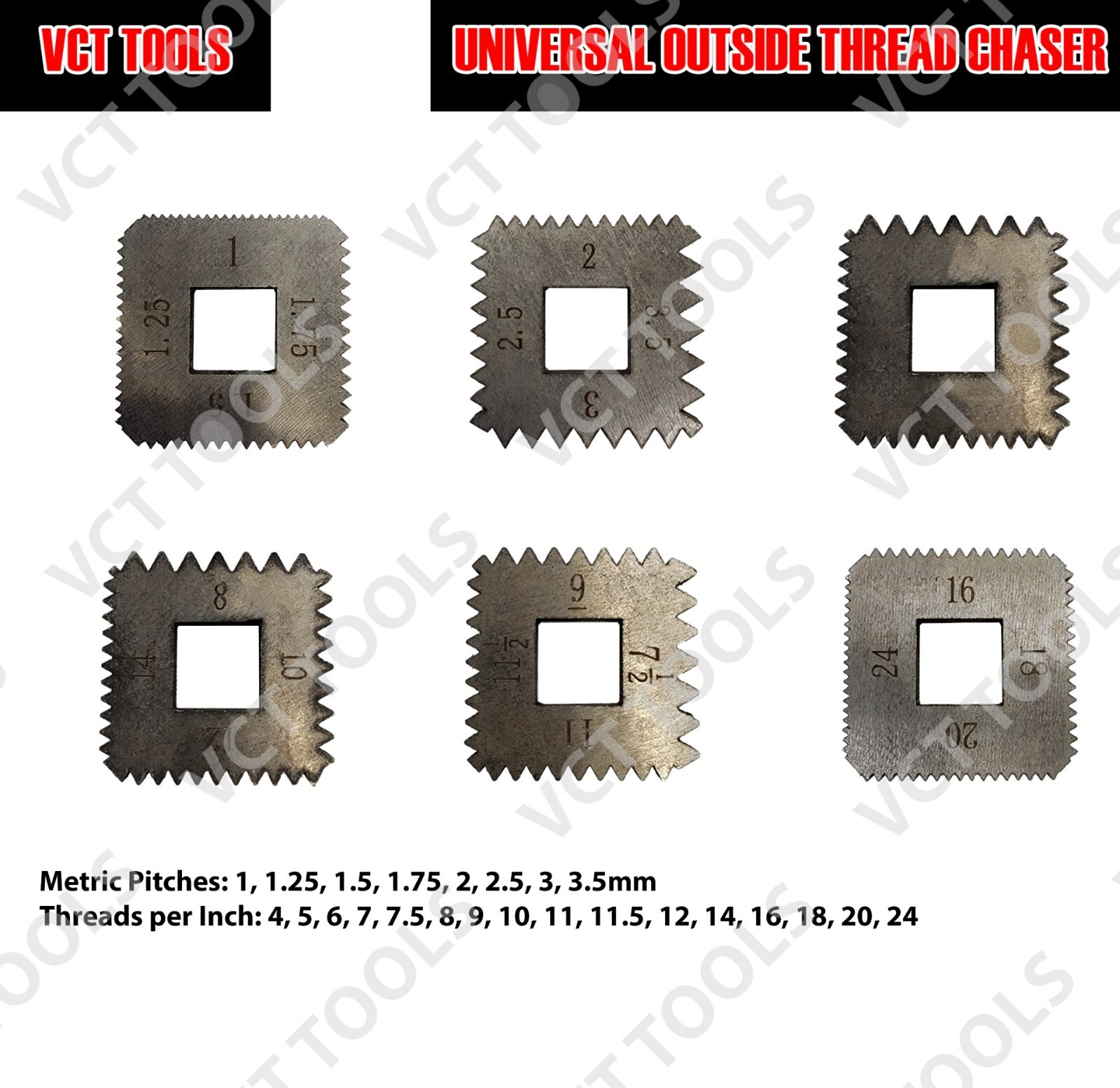 Universal Outside Thread Chaser Repair Tool Restores Threads & Bolts 5-130mm