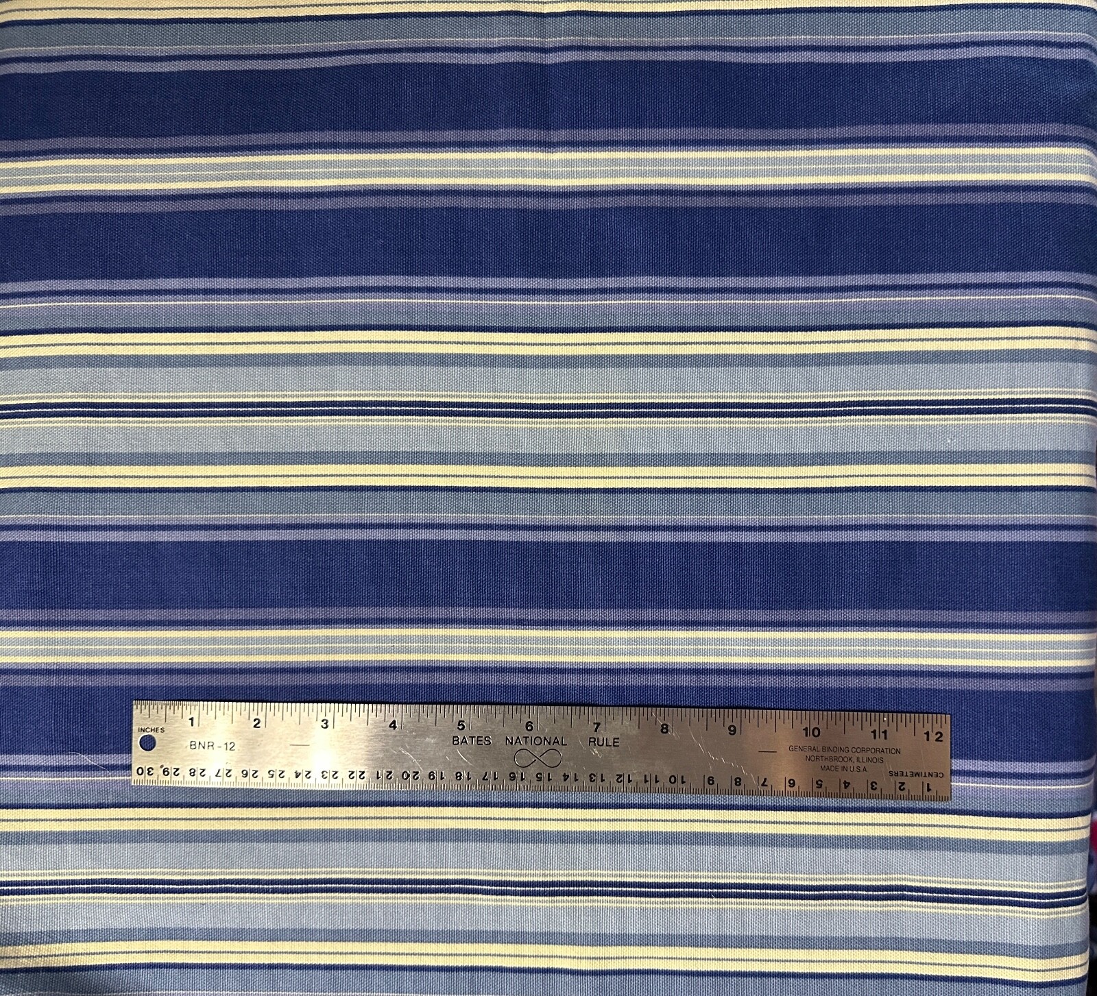 Kentshire Soil Release Outdoor Duck Canvas Blue Stripe Nautical 4 yds 54 in wide