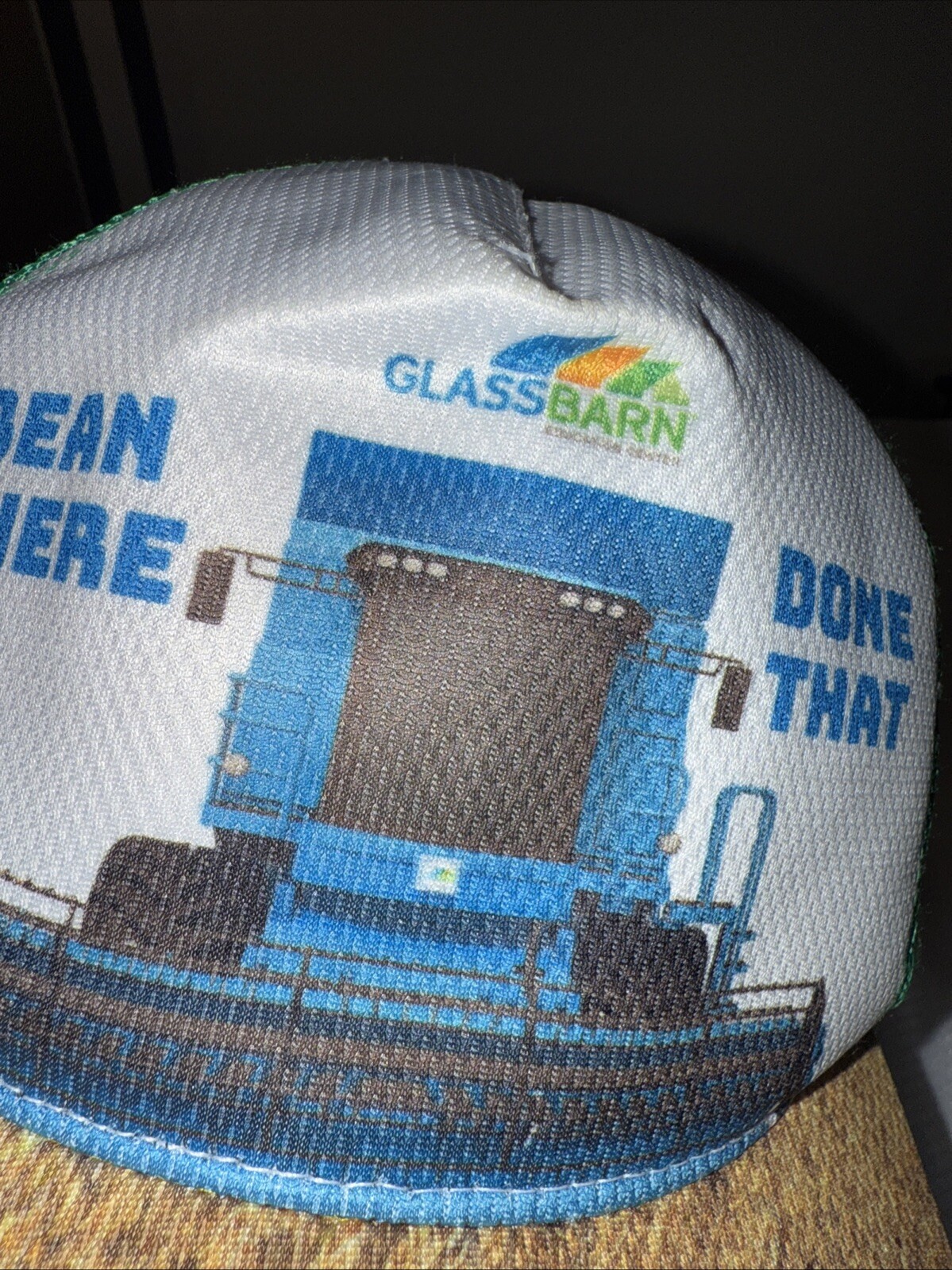 BEAN There Done That White Multicolor trucker Hat Cap Snapback green Mesh EUC