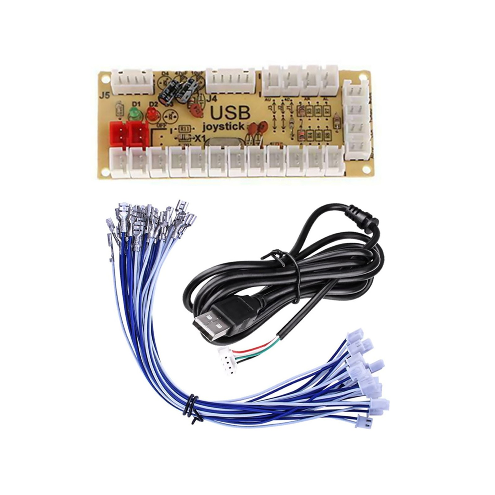 DIY Zero Delay Arcade USB Encoder Board Cable Set to Joystick for Mame Jamma PC