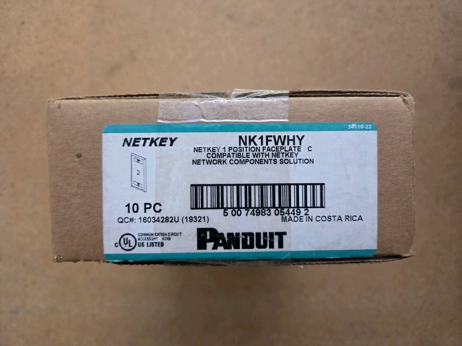 Panduit NK1FWHY 1 Position Faceplate