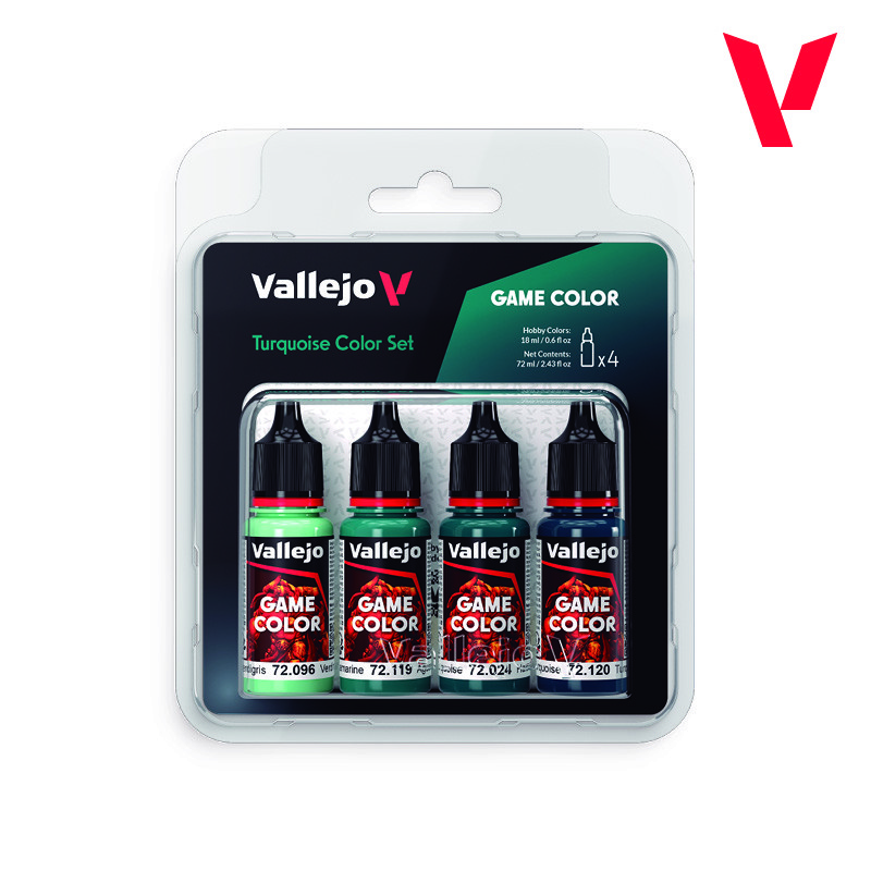 Vallejo Model Paint Turquoise Color Set 72.39