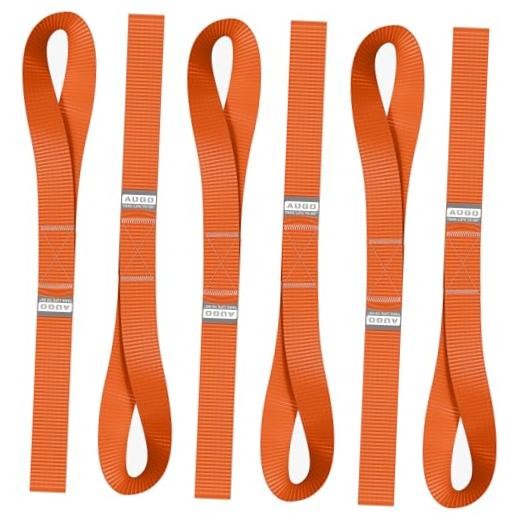 Orange Soft Loop Tie Down Straps - 1,500 Load Capacity & 4,500 Lbs - 12"