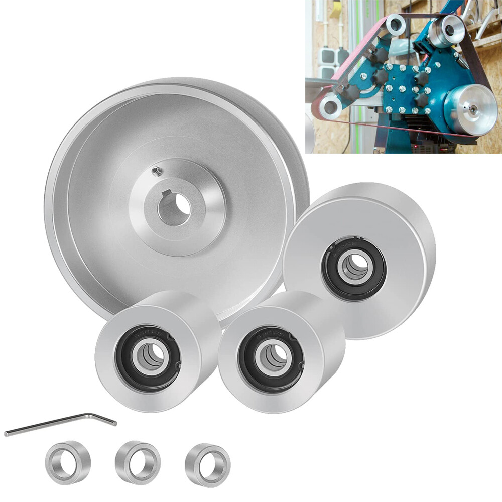 2" x 72" Belt Grinder Wheel Set Complete Belt Knife Grinder Wheel Set 5" Drive