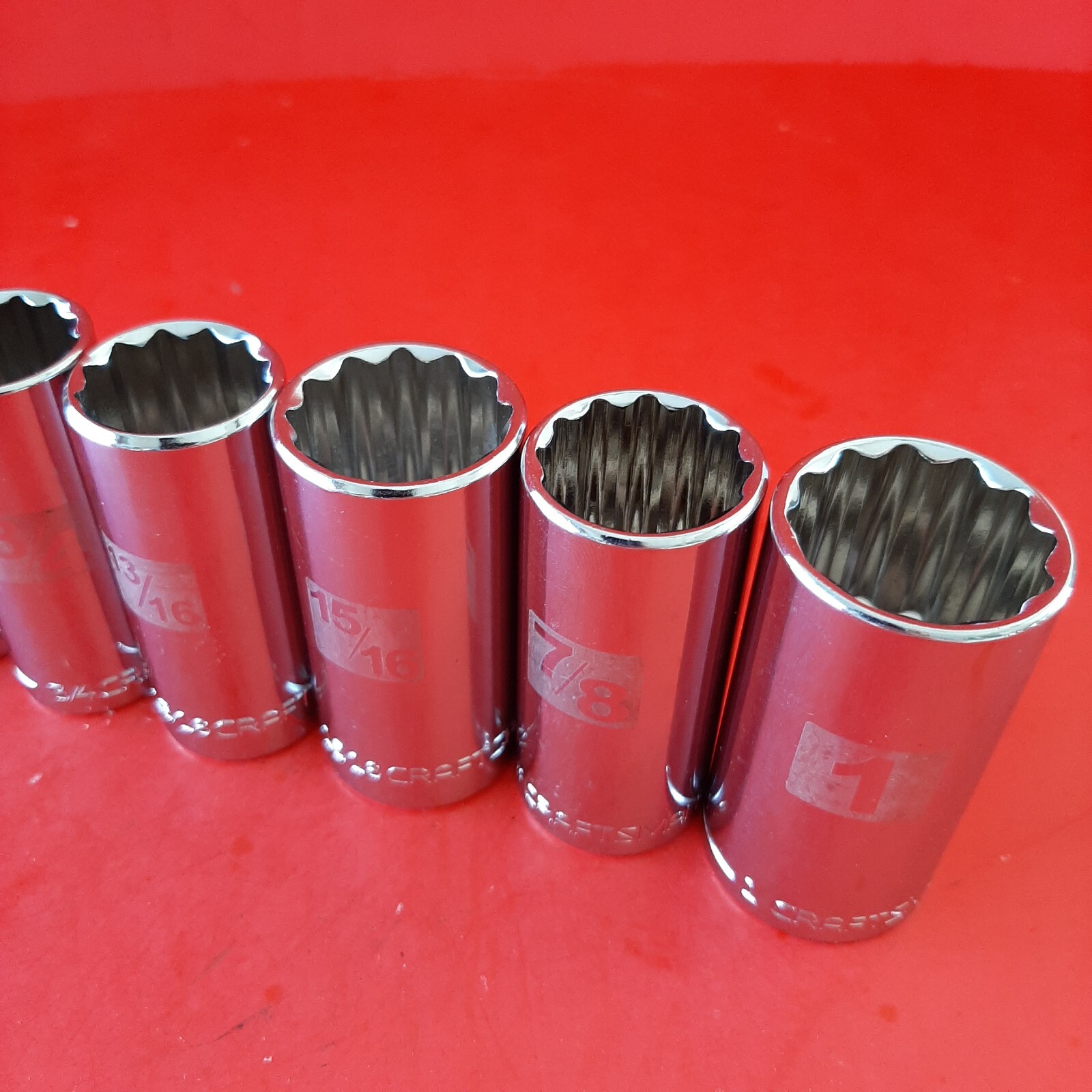 NEW CRAFTSMAN Easy Read 11pc 3/8" Drive DEEP 12 Point SAE Socket Set 3/8-1"