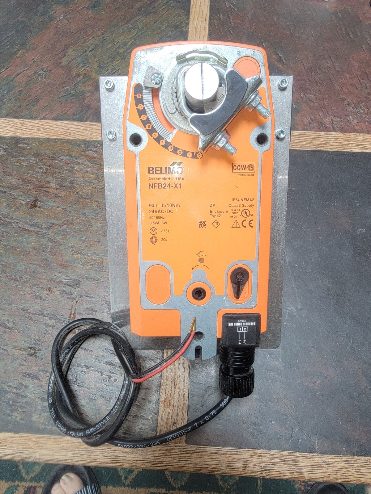BELIMO NFB24-X1 spring return actuator with 3/4 inch Apollo valve