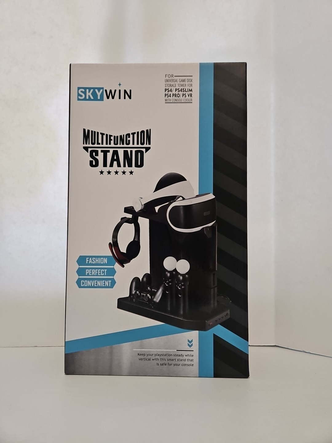 SkyWin Multifunction Stand Black for PS4/PS4 Slim/PS4Pro/PSVR W/Charging Cooler