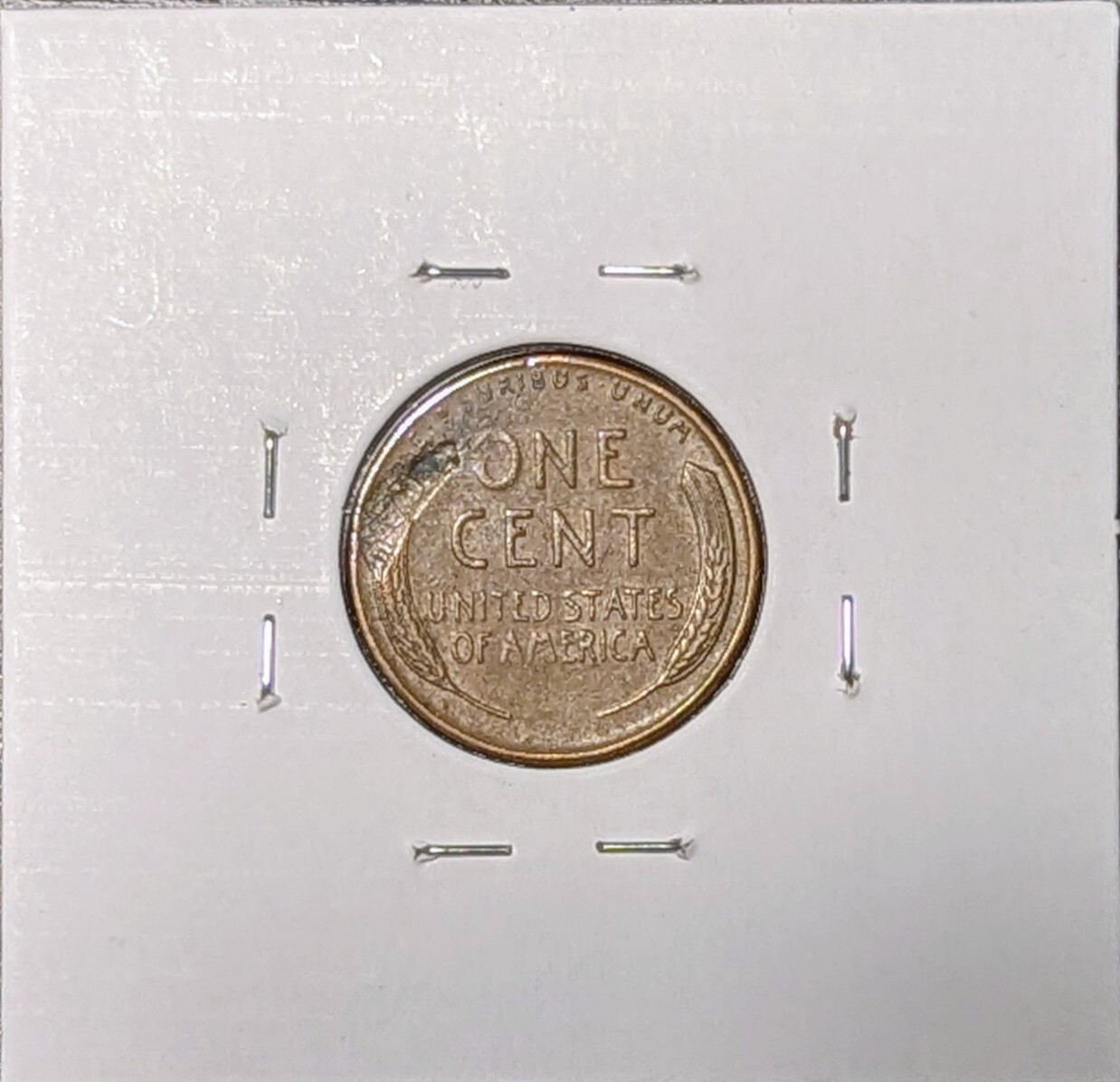 1953 S Lincoln wheat cent error, nice reverse lamination peel