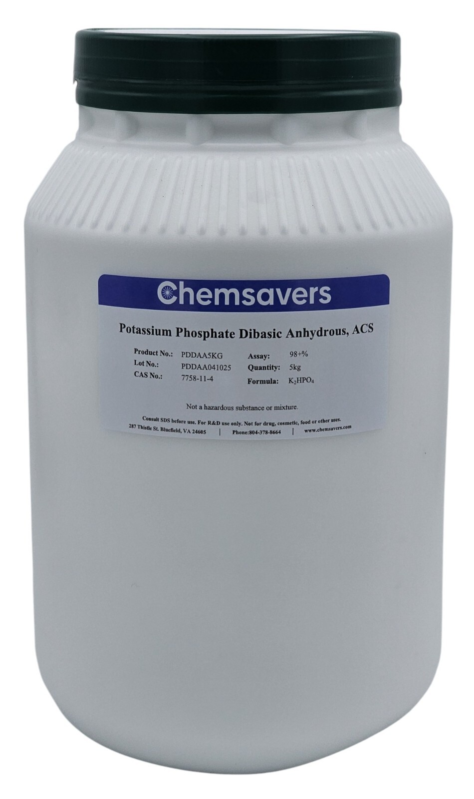 Potassium Phosphate Dibasic Anhydrous, ACS, 98+%, 5kg