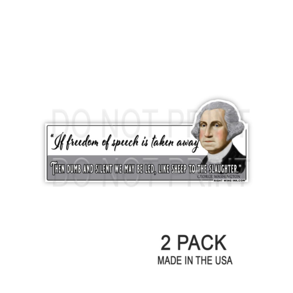 If Freedom of Speech - George Washington USA Patriotic GRAY Decal Stickers