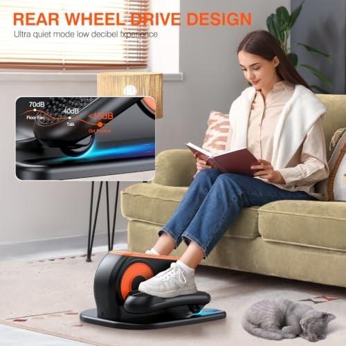 Under Desk Elliptical Machine Quiet Electric Leg Exerciser 12 Speeds Remote
