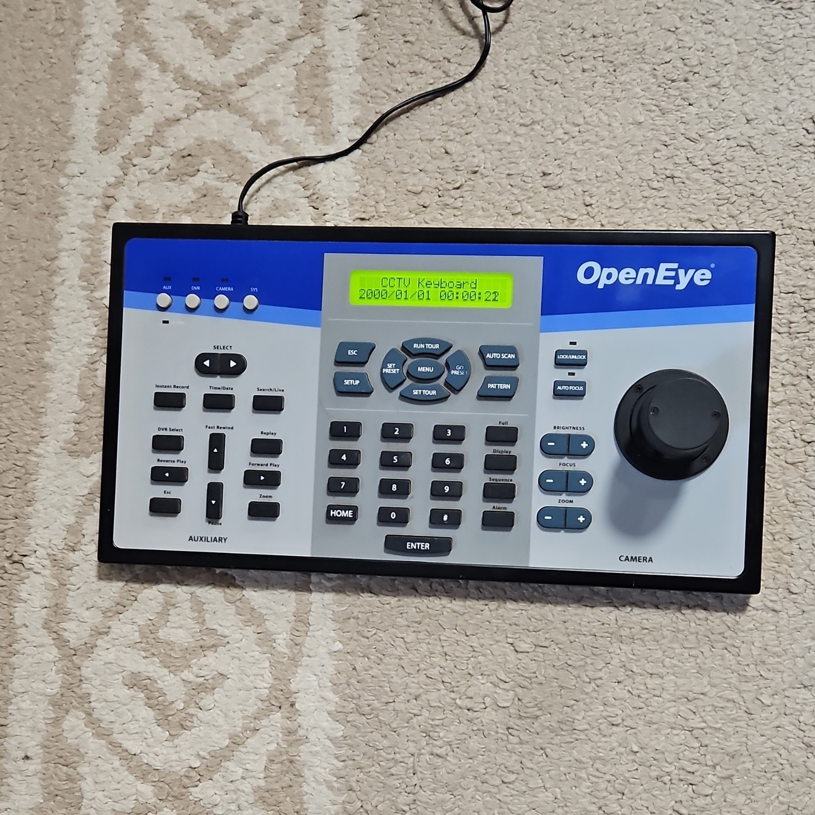 OpenEye CCTV Keyboard Remote Control Auto Scan Focus Brightness Wall Plug-In 12V