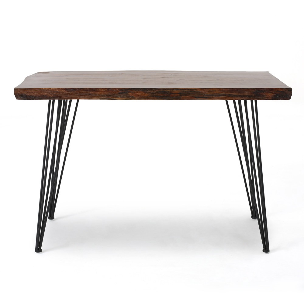 Dining Table Wood-effect finish Features iron hairpin legs Pine veneer