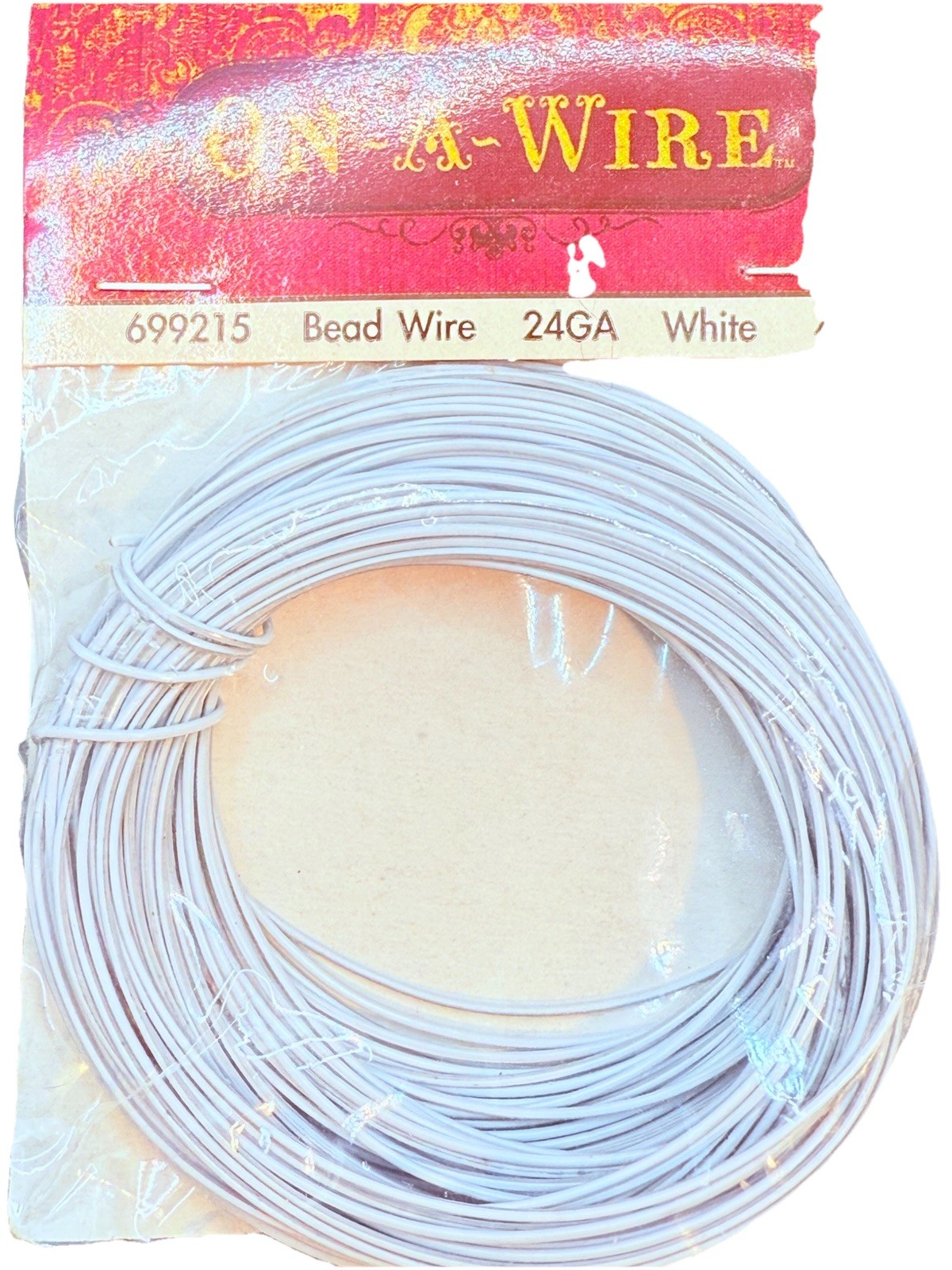 On A Wire Faux Leather Beading Cord White 40ft