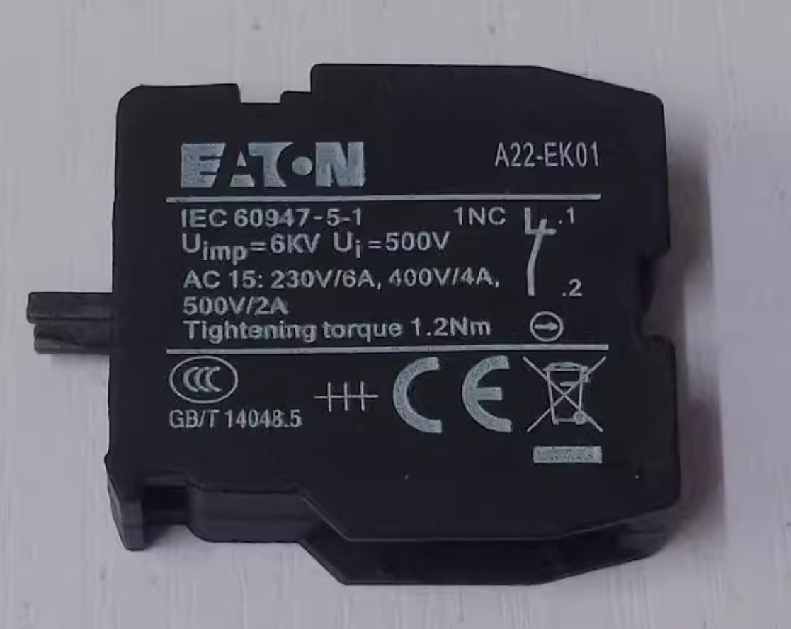 1PC NEW EATON Push button contact A22-EK01 1NC #LL
