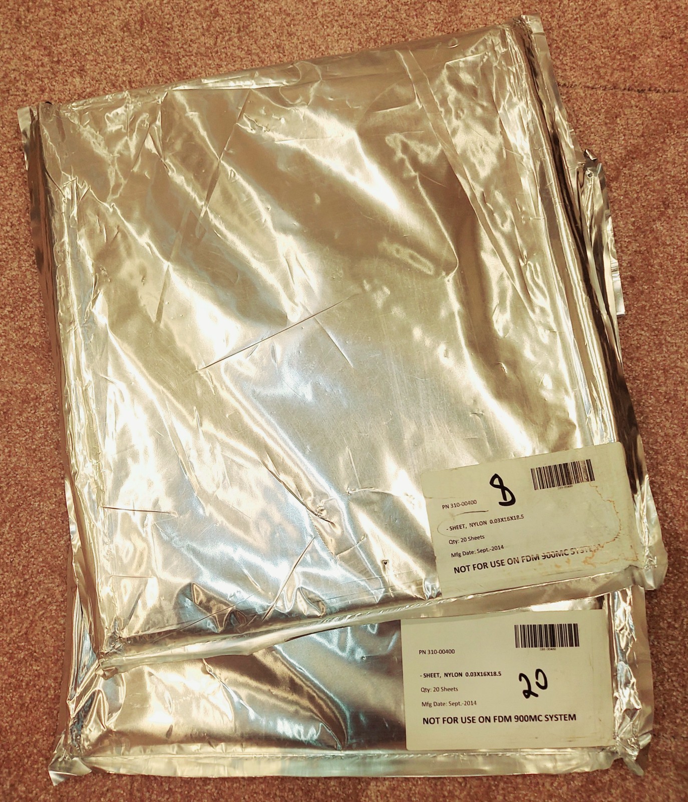 Stratasys 360 or 400 Nylon Sheet Sku: 310-00450-S or 310-00400