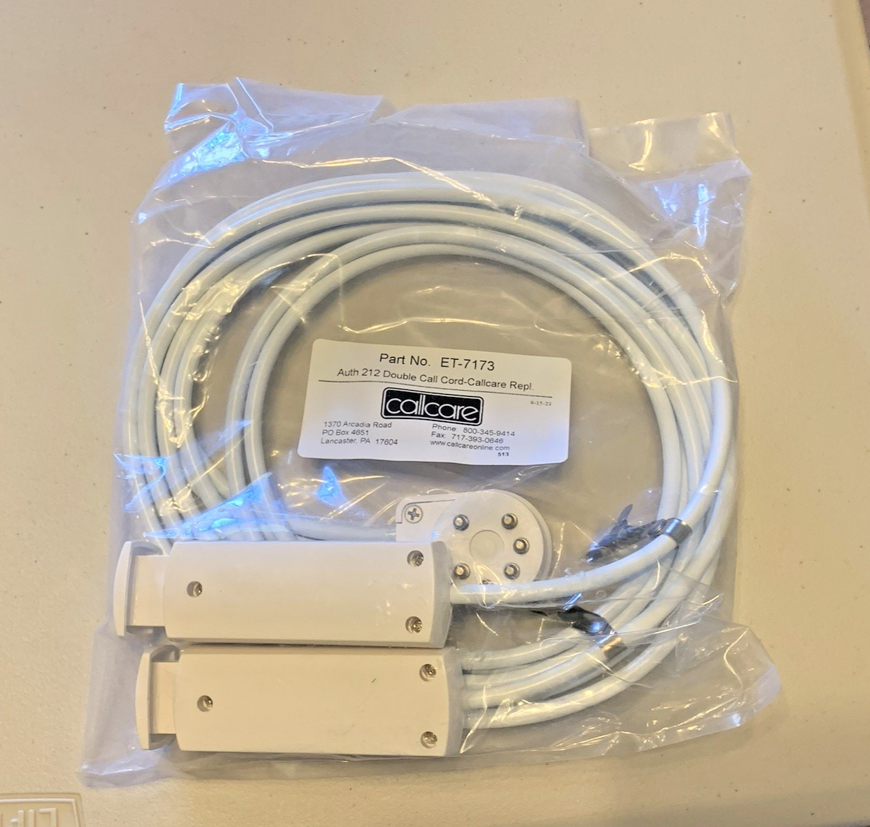 NEW In Package  Callcare ET-7173 PATIENT NURSE CALL CORDS. See Pictures
