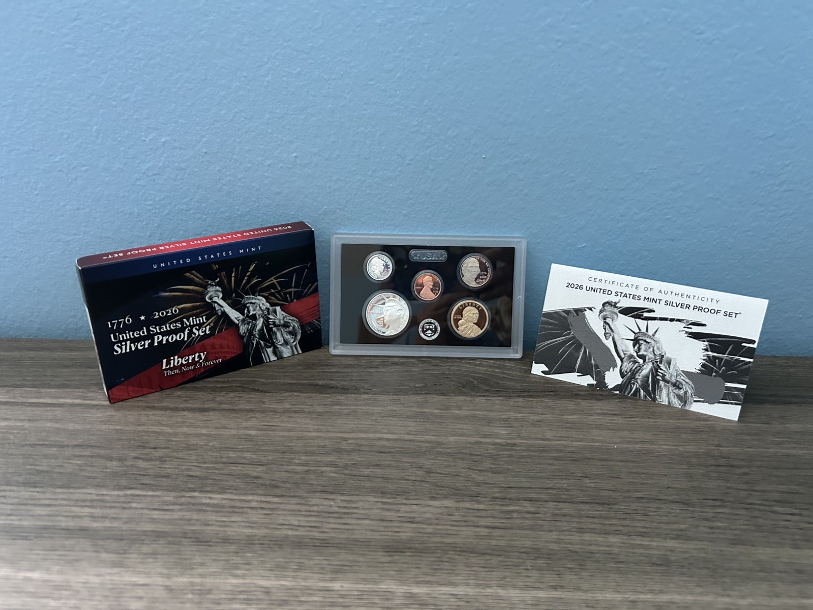 2026 S US Mint Semiquin. Silver Proof Set No Quarters. Includes COA and Box
