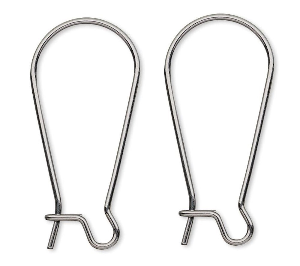 Ear Wire, 10 OR 100 Stainless Steel 25mm Kidney Shaped 21 Gauge Earrings