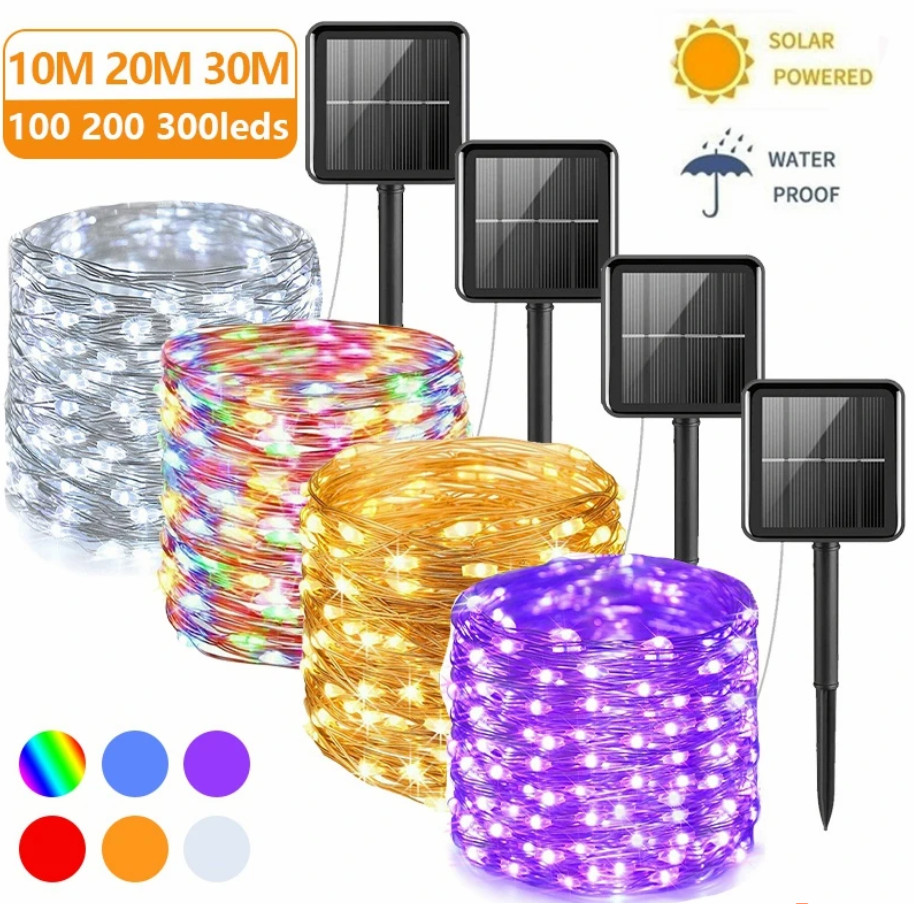 Solar Fairy Christmas Lights Outdoor String Lights Tree Waterproof Garden Decor