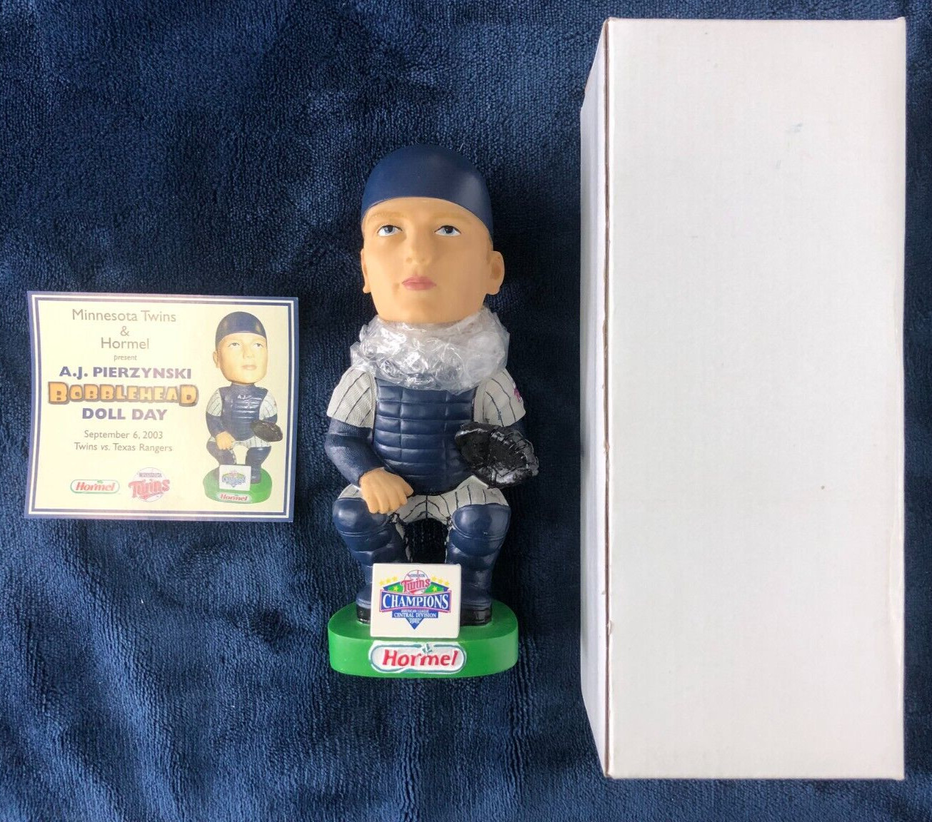2003 A.J. Pierzynski Bobblehead Minnesota Twins Stadium Give-Way with COA