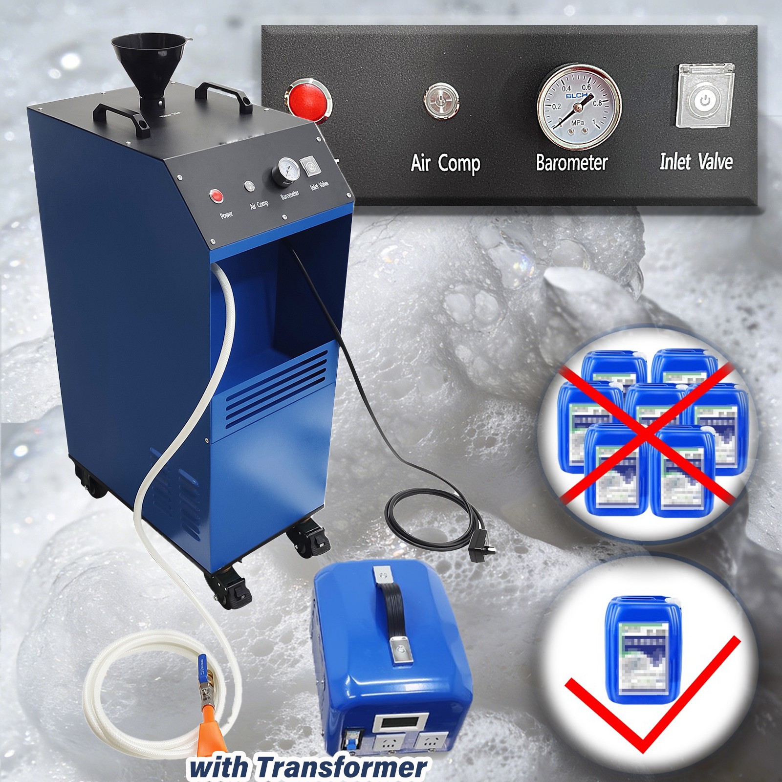 Heavy Duty Cleaning Foam Generator Blower with Nozzle for Heavy Oil & Grease