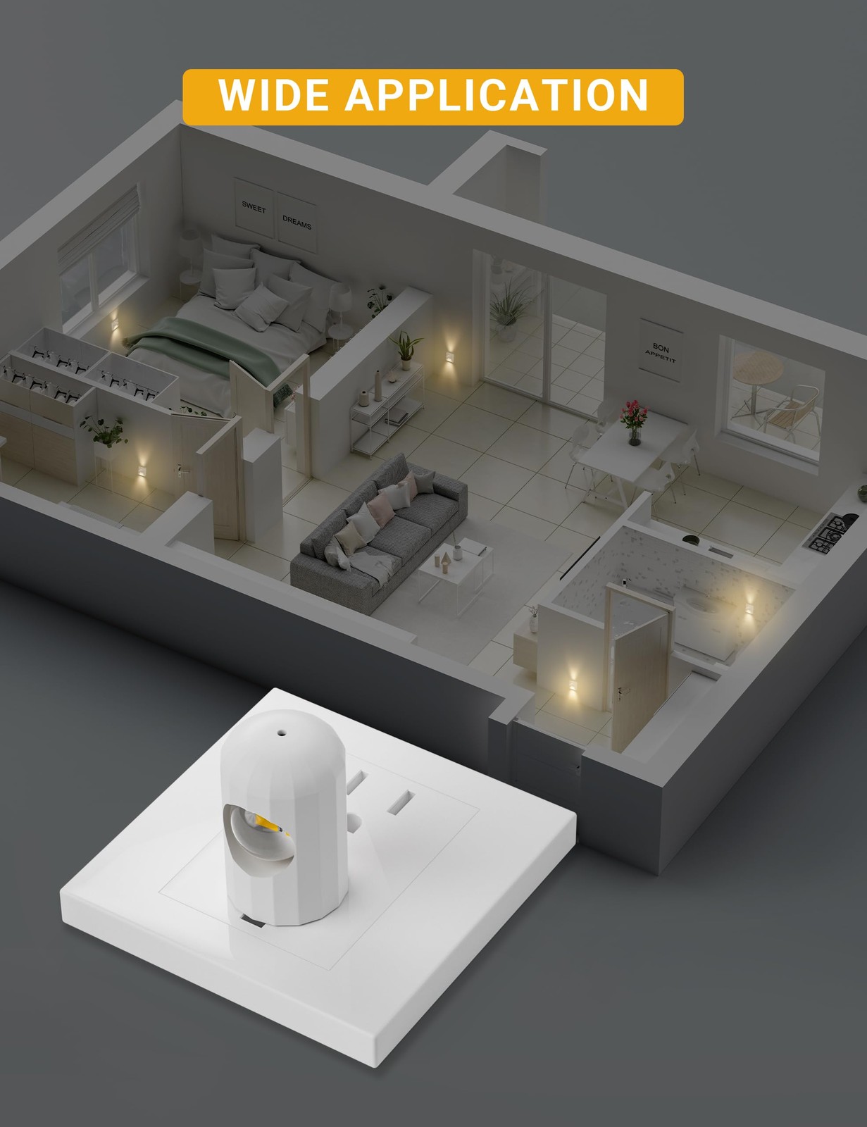 GEPLAD LED Night Light Plug-in Wall Outlet Light, 5000K 6 Pack,