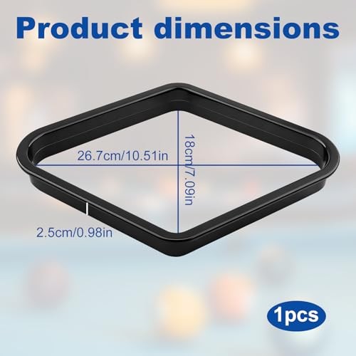 Black Billiards 9 Ball Diamond Pool Table Ball Rack, Plastic 9-Ball Pool Table