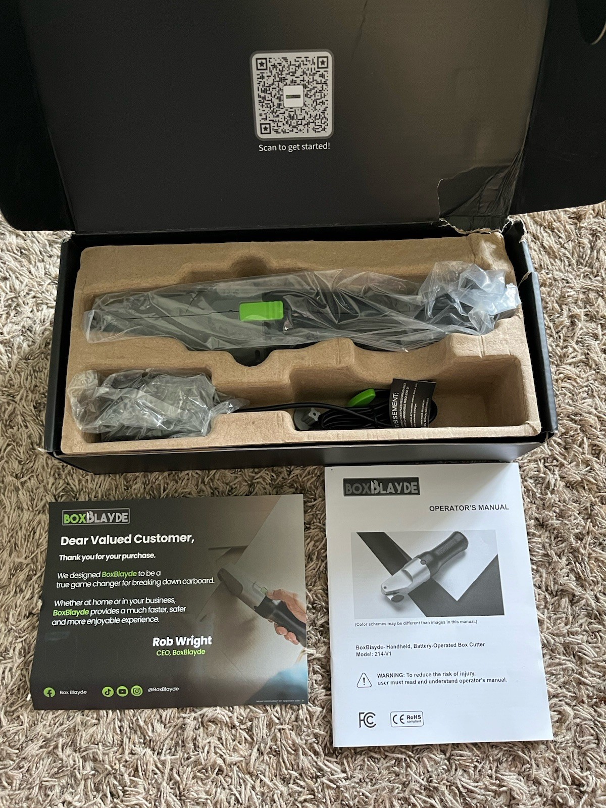 Box Blayde Cordless Electric Box Cutter
