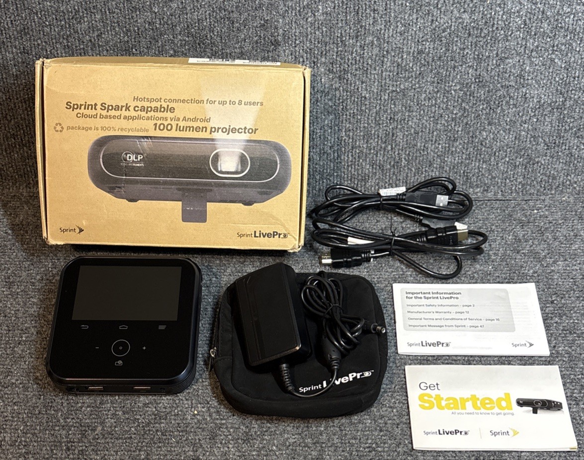 Sprint Live Pro MF97A Mini Smart Projector DLP Texas Instruments w/ Charger