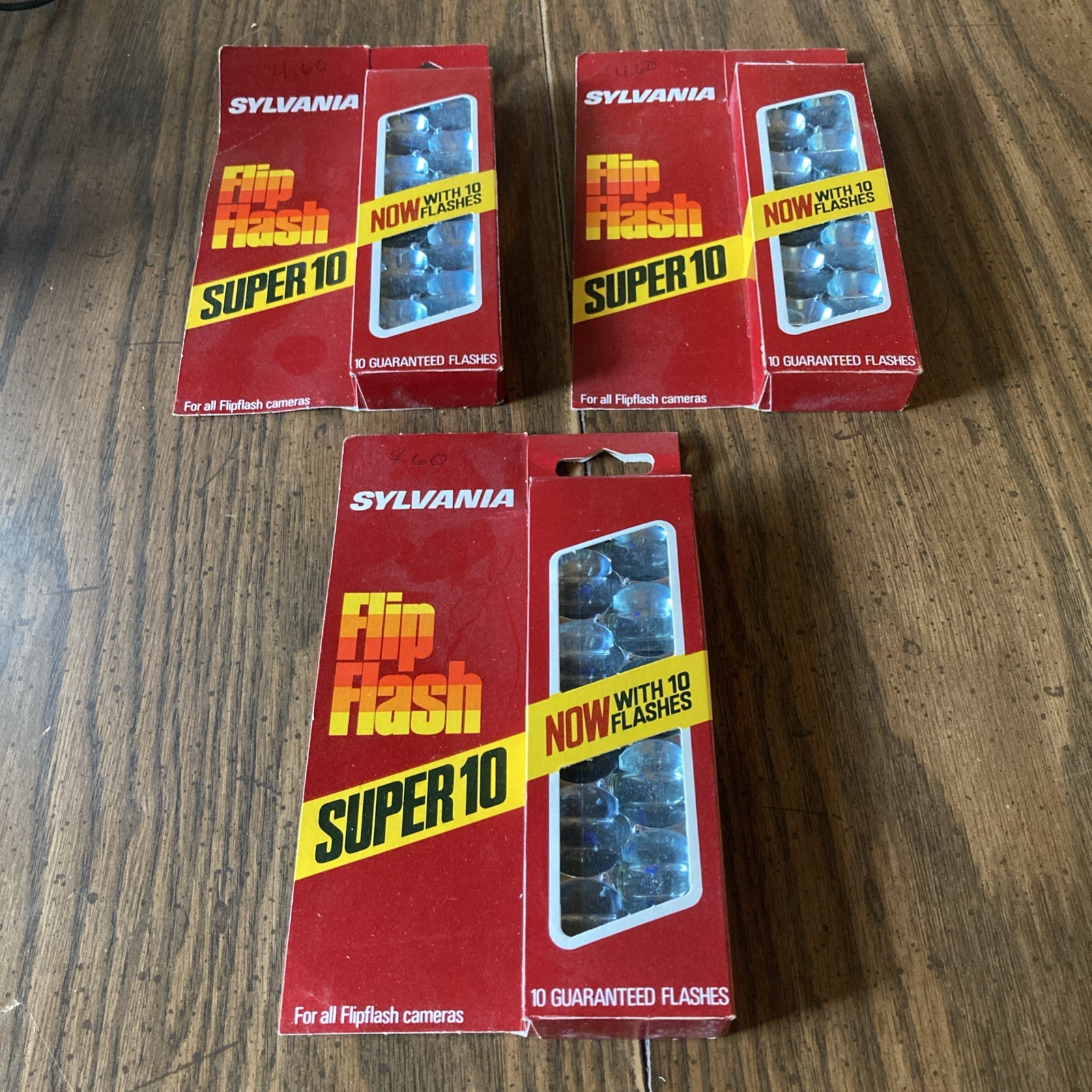 LOT OF 3 VINTAGE SYLVANIA SUPER FLASH BAR 10 COUNT BOXES NIB (total 30 Flashes)