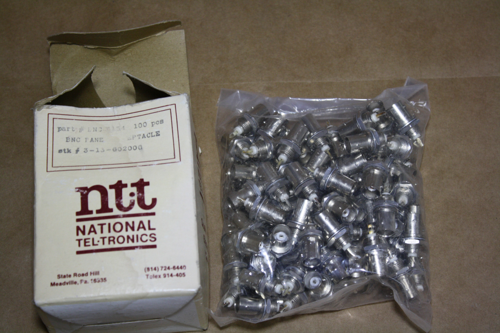 NTT BNC-6154 BNC PANE EPTACLE (LOT OF 100)