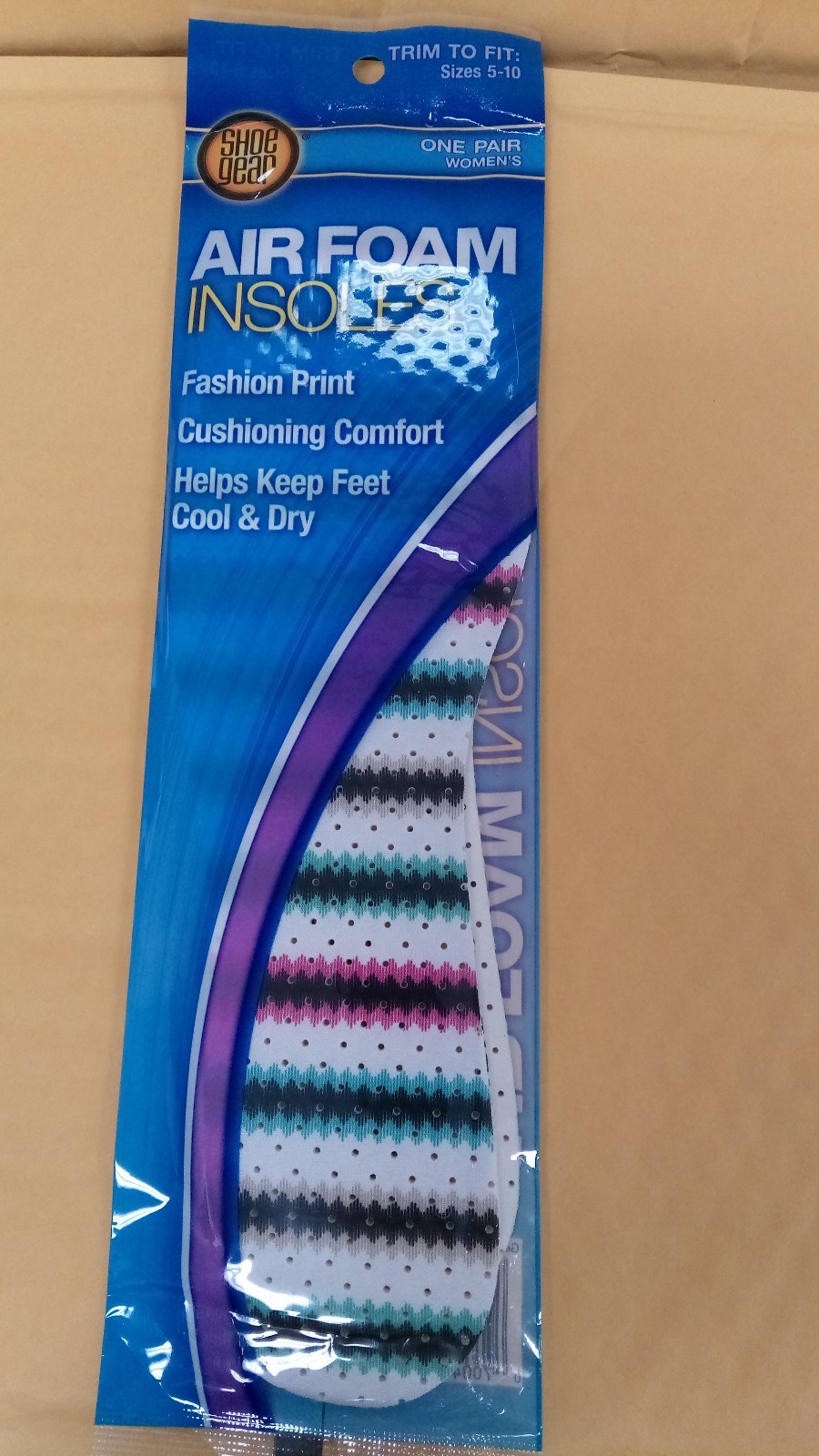 ShoeGear Air Foam Insoles Fashion Print Women's 1 pair Cross wavy pattern