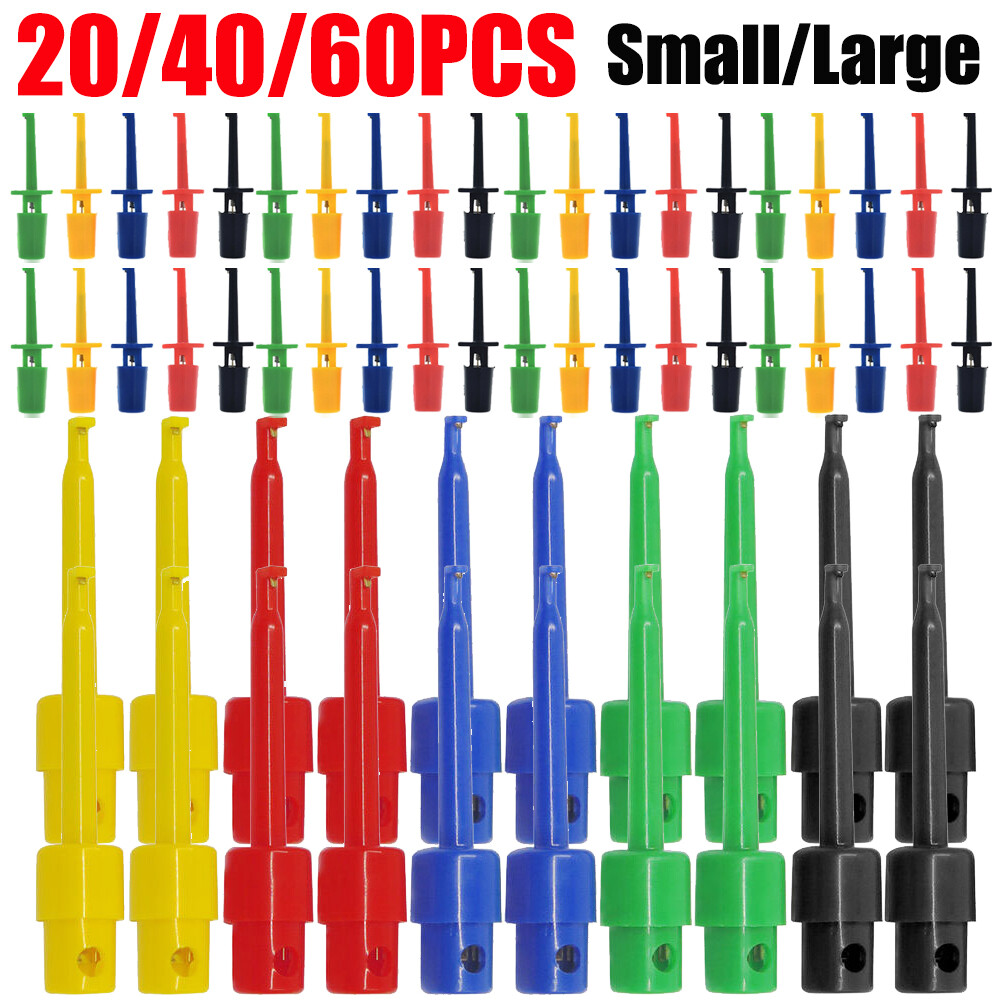 LOT Small/Length Hook Clip Mini Grabber Test Probe Lead Wire Kits For Multimeter