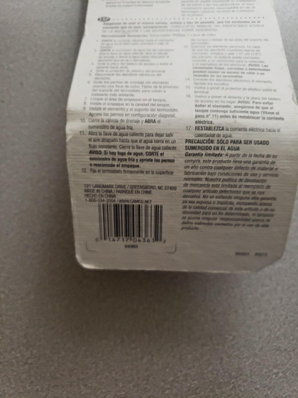 Camco #04363 Water Heater Element Universal-Brand