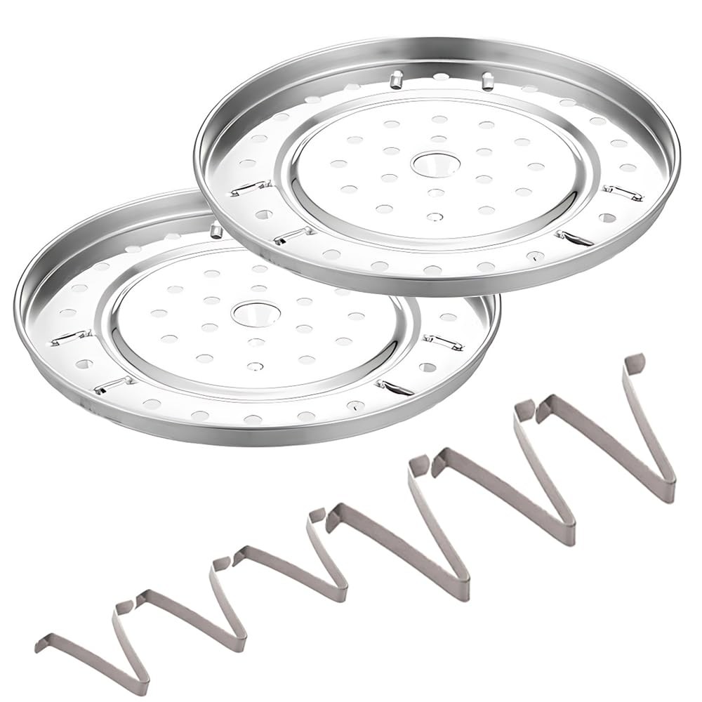 (2 Pack) Pressure Cooker Rack Food Steam Basket Rack Dia 7.67" Inch with 3 Sh...