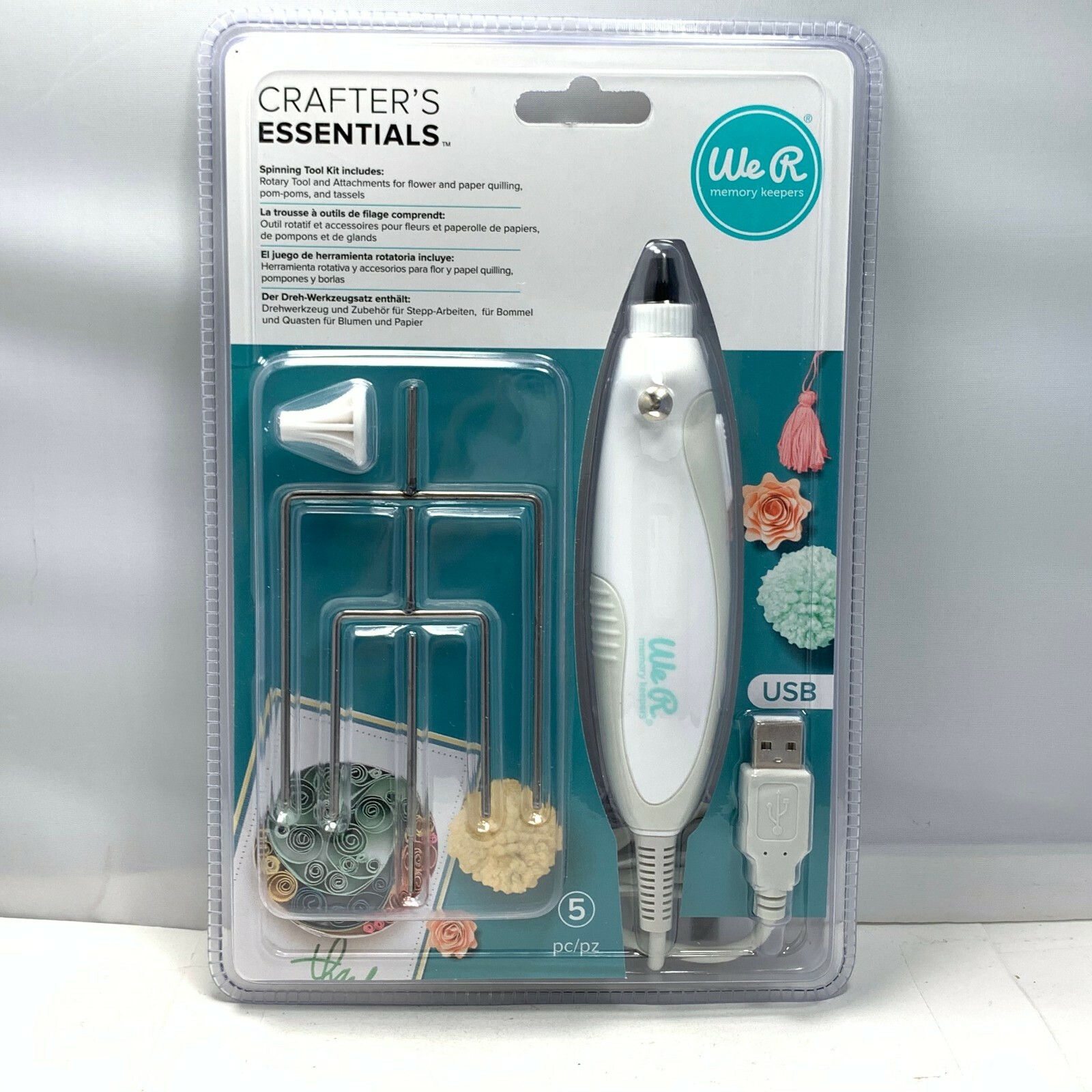 We R Memory Keepers Crafter's Essentials Spinning Tool Kit (5 Pieces) 661020 NEW